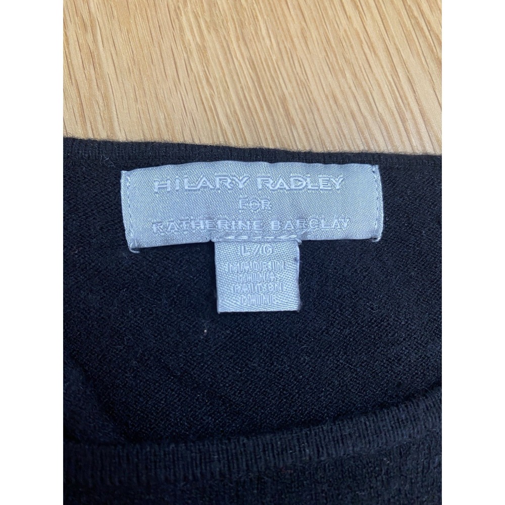 Hilary Radley Women's Sweater Size Large Black Open Back Soft Cozy 3/4 Sleeve - Picture 3 of 9